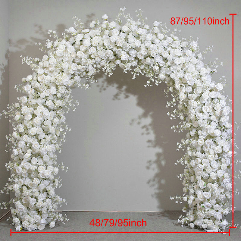 Artificial Ivory Rose Flowers Row, Wedding, Engagement Party Arch Flower, Photo Booth Backdrop Decor