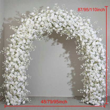 Artificial Ivory Rose Flowers Row, Wedding, Engagement Party Arch Flower, Photo Booth Backdrop Decor