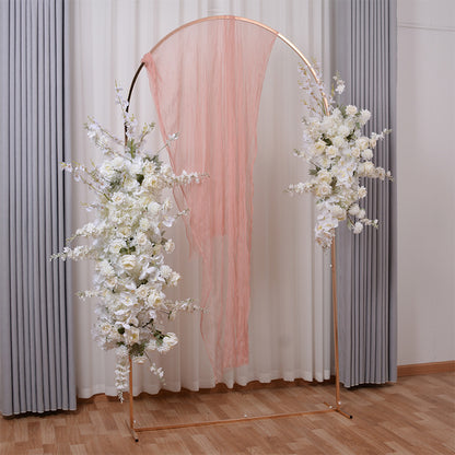 Custom Ivory Arch Flowers Garland, Wedding Party Archway Flower, Photo Booth Backdrop Decor, Various Sizes