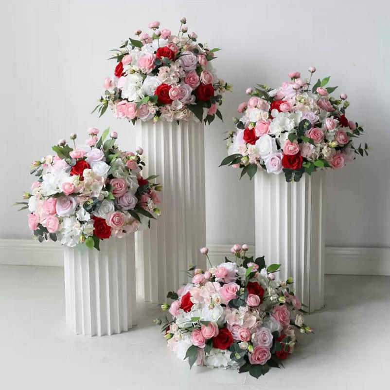 Baby Pink Red Artificial Flower Ball, Wedding Table Centerpiece,Road Lead Flower Pops