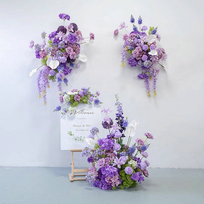 Lavender Purple Artificial Row Flowers,Wedding Centerpiece,Wall Hanging Flowers,Road Lead Props,Flower Table Runner