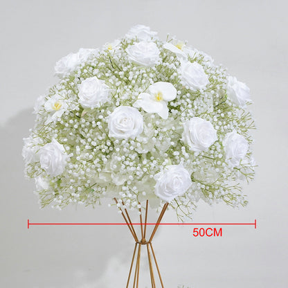 Babysbreath, Ivory Rose Wedding Engagement Party Background Flower, Photo Booth Backdrop Decoration Accessories