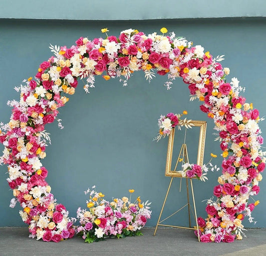 Colorful Silk Artificial Floral Garland, Spring Wedding Engagement Backdrop Archway Flower