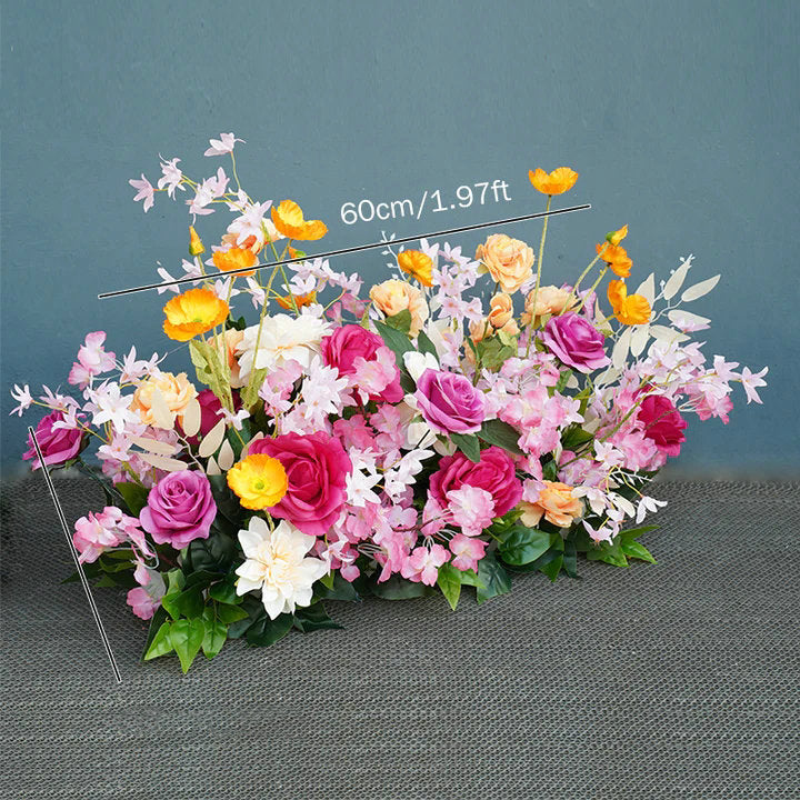 Colorful Silk Artificial Floral Garland, Spring Wedding Engagement Backdrop Archway Flower