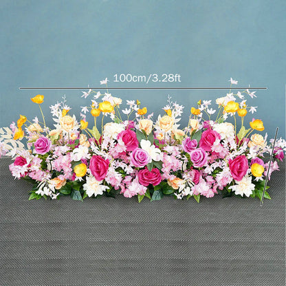 Colorful Silk Artificial Floral Garland, Spring Wedding Engagement Backdrop Archway Flower