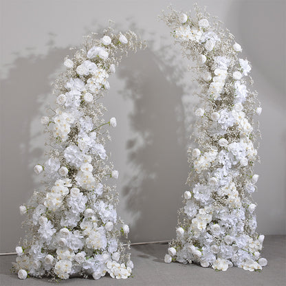 Custom Ivory Rose, Hydrangea, Babysbreath Flowers Garland, Wedding Party Archway Flower, Photo Booth Backdrop Decor