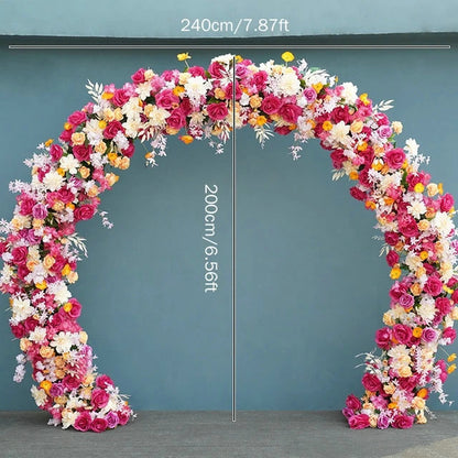 Colorful Silk Artificial Floral Garland, Spring Wedding Engagement Backdrop Archway Flower