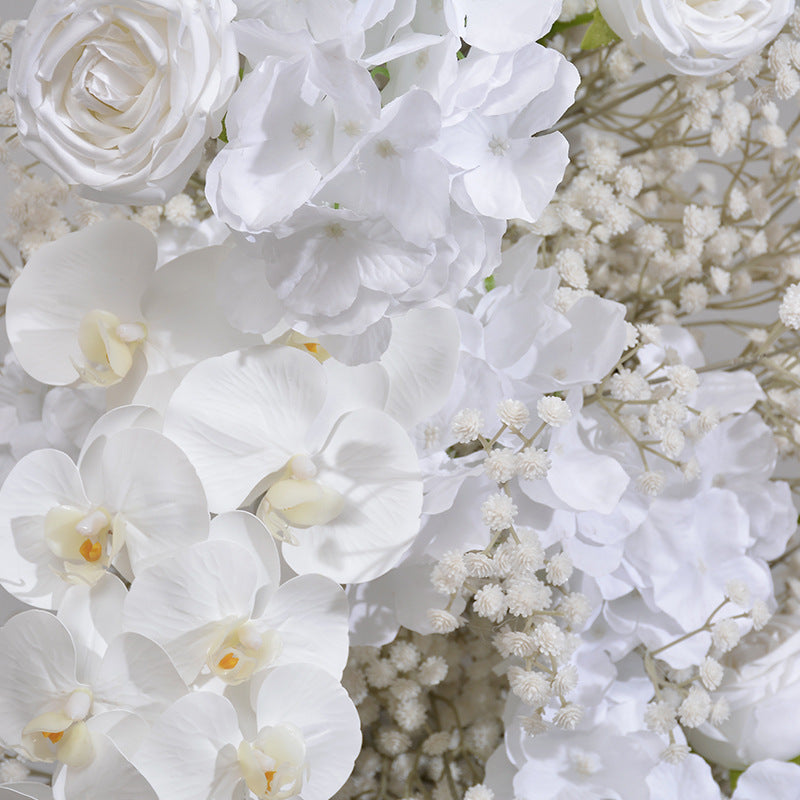 Custom Ivory Rose, Hydrangea, Babysbreath Flowers Garland, Wedding Party Archway Flower, Photo Booth Backdrop Decor