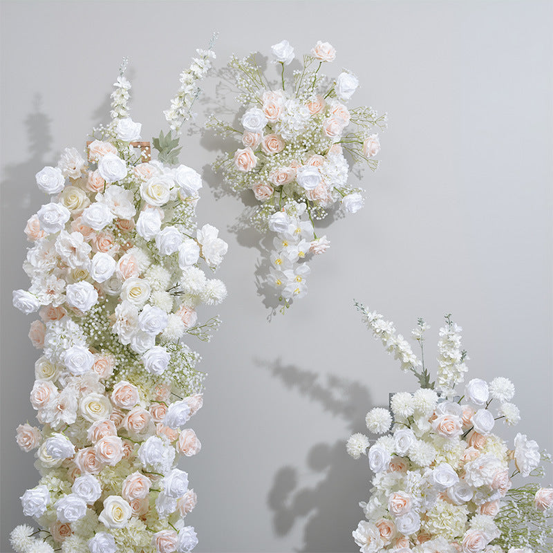 Pale Pink, Ivory, Cream Rose, Hydrangea, Babysbreath Flowers Garland, Wedding Party Arch Flower, Photo Booth Backdrop Decor