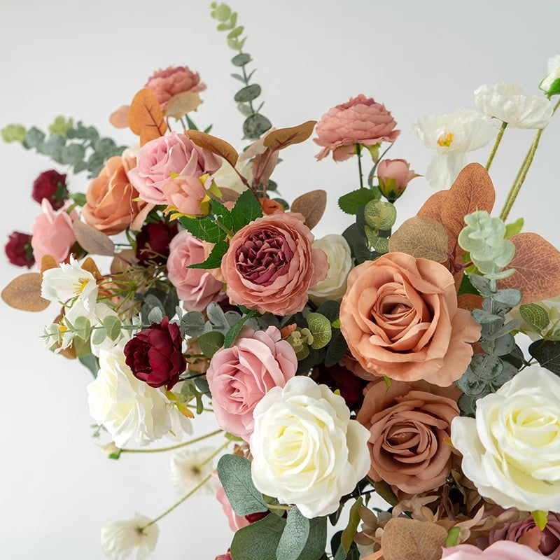 Burgundy, Ivory, Dusty Pink, Terracotta Archway Flower, Silk Flowers for Arch, Wedding Engagement Party Background Arrangement