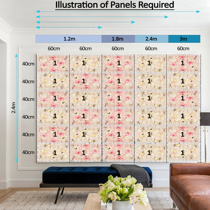 Passionate Rose Red and Baby Pink Floral Wall for Wedding Event Home Office Floral Panel