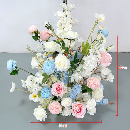 White and Blue Wedding Floral Arrangement,Wall Hanging Backdrop,Photography Decorations