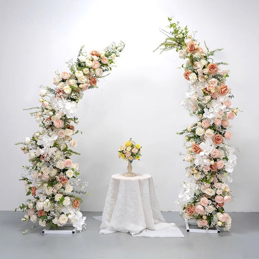 Pale Pink and Ivory Flower Arrangement,Wedding Reception,Party Stage Home Decor Flower Horn Arch