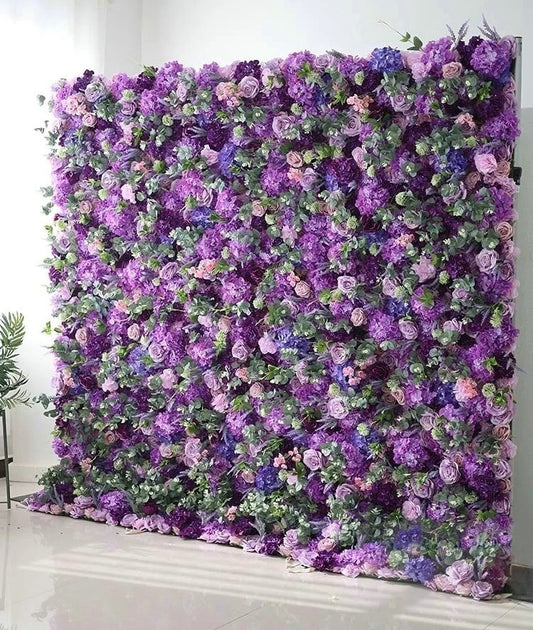 Custom Noble Purple Flower Wall Backdrop Wedding Stage Party Home Festival Indoor and Outdoor Decoration