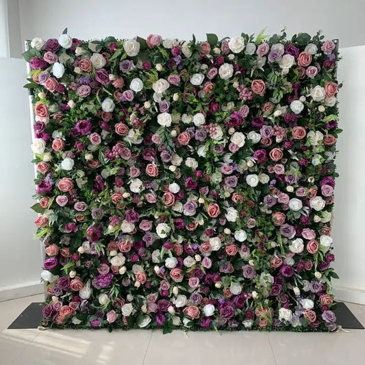 Dusty Rose Pink Noble Dark Purple White Flower Wall Background Simulation Flower Wall Panel Wedding Party Home Opening Ceremony Decoration