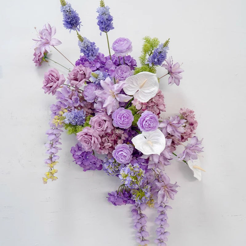 Lavender Purple Artificial Row Flowers,Wedding Centerpiece,Wall Hanging Flowers,Road Lead Props,Flower Table Runner