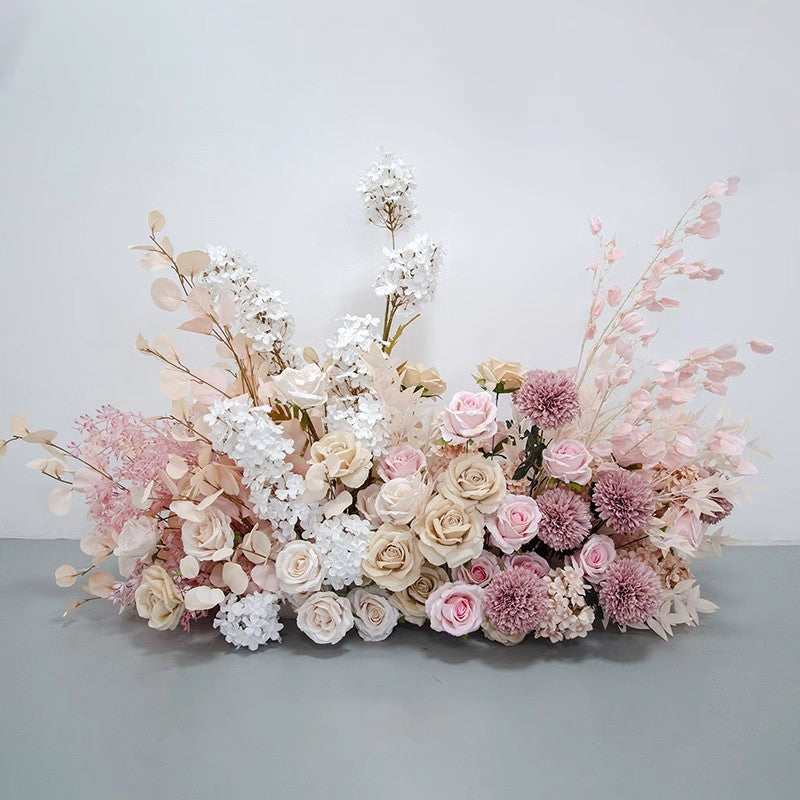 Light Pink Champagne Flowers Garland, Wedding Party Arch Flower, Photo Booth Backdrop Decor, Custom Any  Size