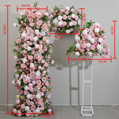 3D Artificial Flowers Garland, Wedding Party Arch Flower, Photo Booth Backdrop Decor, Custom Various Sizes