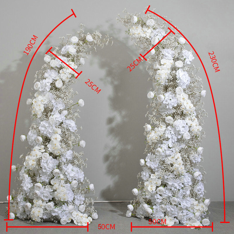 Custom Ivory Rose, Hydrangea, Babysbreath Flowers Garland, Wedding Party Archway Flower, Photo Booth Backdrop Decor