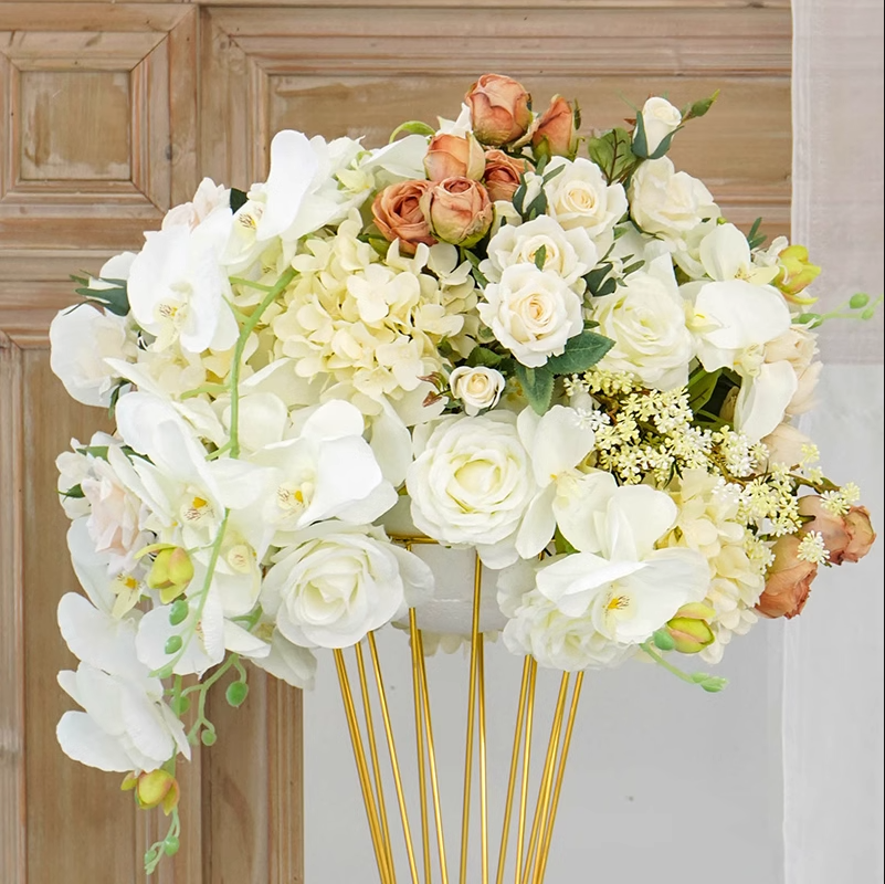 Cream White Artificial Flower Ball,Flower Table Centerpiece,Wedding Road Lead Flowers