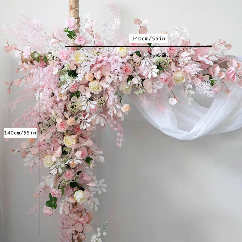 Baby Pink,Ivory Arch Flowers,Wedding Backdrop,Wedding Pillar Flower,Photography Decorations