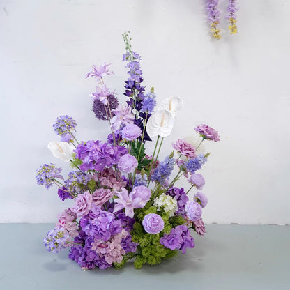 Lavender Purple Artificial Row Flowers,Wedding Centerpiece,Wall Hanging Flowers,Road Lead Props,Flower Table Runner