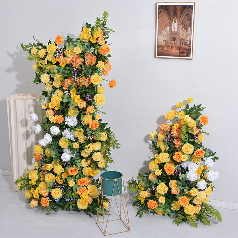 Lemon Yellow Archway Flower Garland, Wedding Road Lead Flower Runner, Wedding Birthday Party Baby Shower Backdrop Decoration