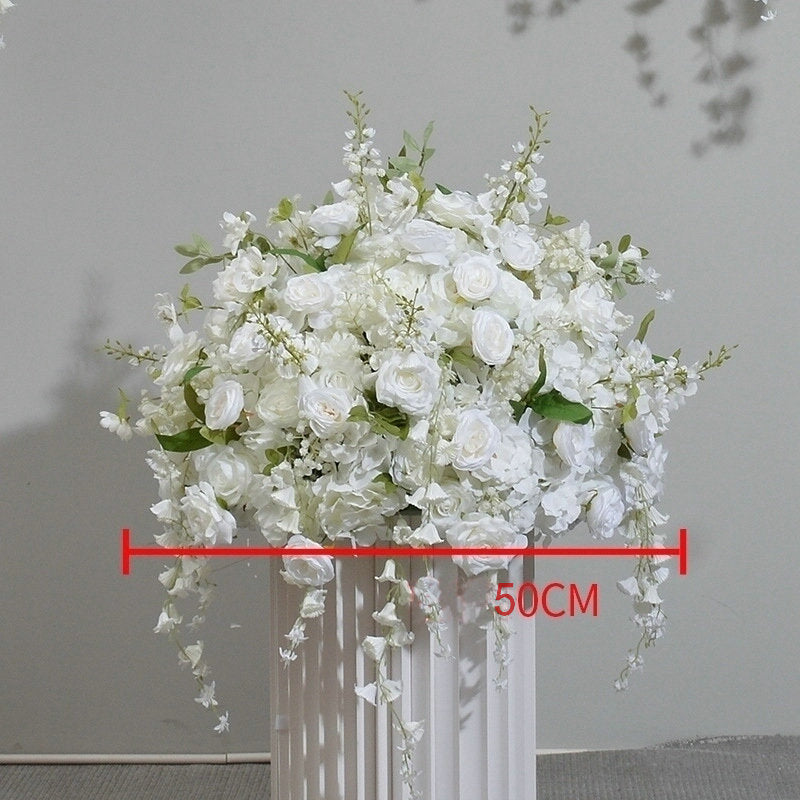 Artificial Cream Flower Arrangement, Centerpiece, Wedding Reception, Birthday Party Backdrop Decoration Accessories, Various Size Custom Flower