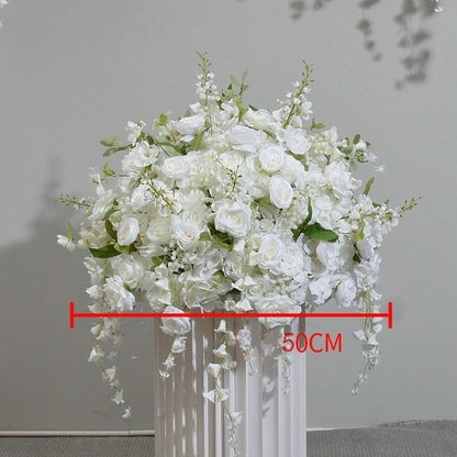 Artificial Cream Flower Arrangement, Centerpiece, Wedding Reception, Birthday Party Backdrop Decoration Accessories, Various Size Custom Flower