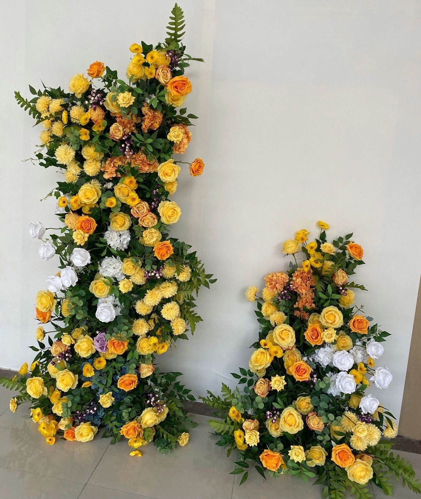 Lemon Yellow Archway Flower Garland, Wedding Road Lead Flower Runner, Wedding Birthday Party Baby Shower Backdrop Decoration