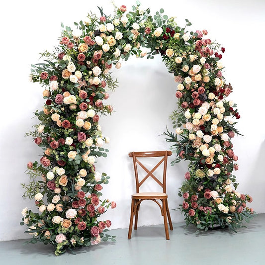 Vintage Theme Archway Flower Garland,WeddingBackdrop,Photo Booth Backdrop Decor, Custom Any Size