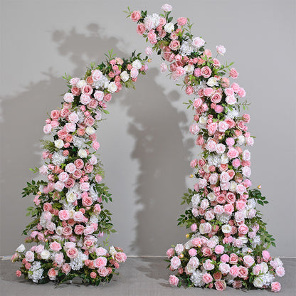 Blush Pink 3D Artificial Archway Flower Garland, Wedding Road Lead Flower Runner, Wedding Birthday Party Baby Shower Backdrop Decoration