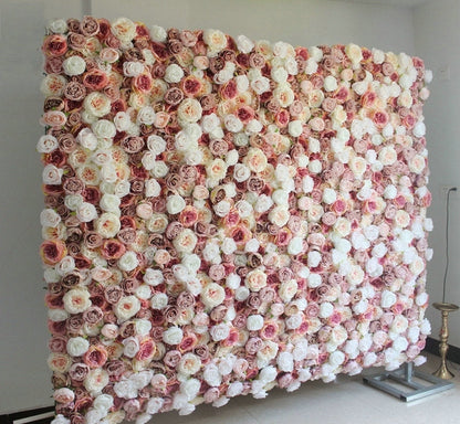 Blush Baby Pink Ivory Rose Flower Wall Background Wedding Birthday Party Baby Shower Rose Floral Panels