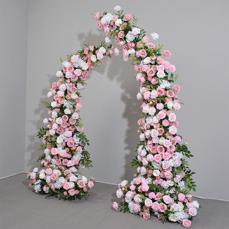 Blush Pink 3D Artificial Archway Flower Garland, Wedding Road Lead Flower Runner, Wedding Birthday Party Baby Shower Backdrop Decoration