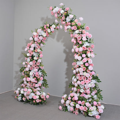 Blush Pink 3D Artificial Archway Flower Garland, Wedding Road Lead Flower Runner, Wedding Birthday Party Baby Shower Backdrop Decoration