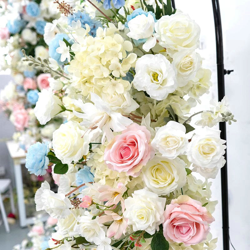 White and Blue Wedding Floral Arrangement,Wall Hanging Backdrop,Photography Decorations