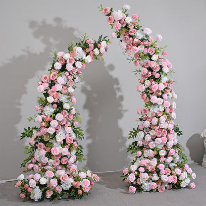 Blush Pink 3D Artificial Archway Flower Garland, Wedding Road Lead Flower Runner, Wedding Birthday Party Baby Shower Backdrop Decoration