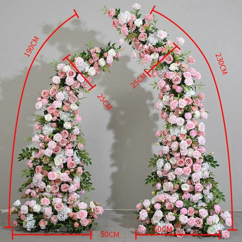 Blush Pink 3D Artificial Archway Flower Garland, Wedding Road Lead Flower Runner, Wedding Birthday Party Baby Shower Backdrop Decoration