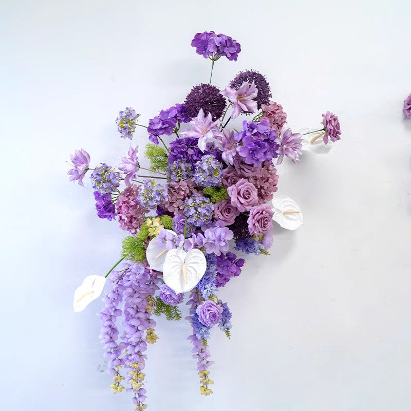 Lavender Purple Artificial Row Flowers,Wedding Centerpiece,Wall Hanging Flowers,Road Lead Props,Flower Table Runner