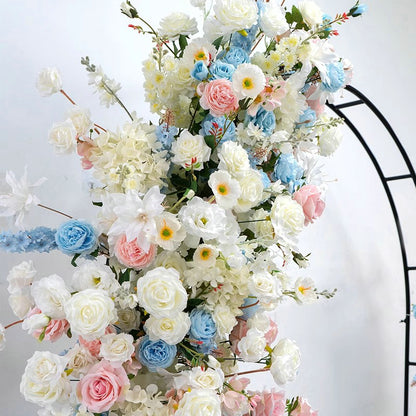 White and Blue Wedding Floral Arrangement,Wall Hanging Backdrop,Photography Decorations