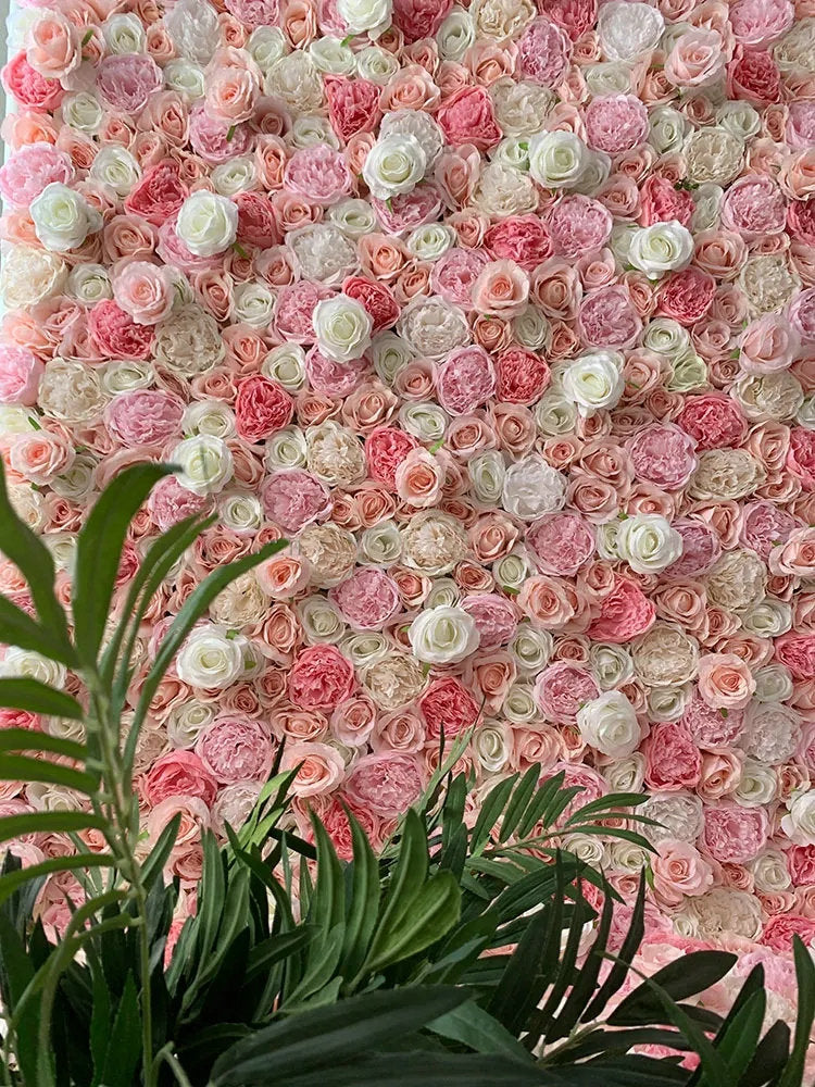 Charming Pink and Red Rose Wall Backdrop for Wedding Backdrop, Baby Shower Birthday Party Decor Panels