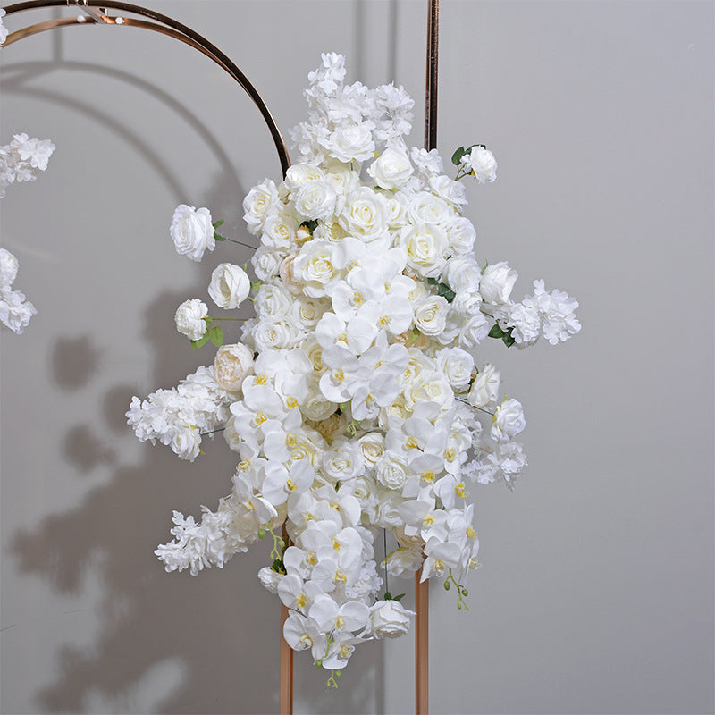 Elegant Cream Rose, Butterfly Orchid, Peony Arch Flowers, Wedding Party Corner Flowers Swag, Arch Floral Arrangement