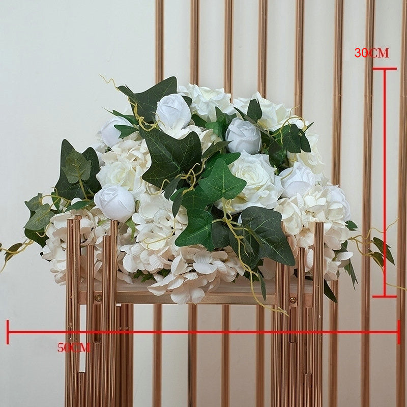 3D Artificial Archway Flower Arrangement, White Wedding Birthday Party Baby Shower Backdrop Decor