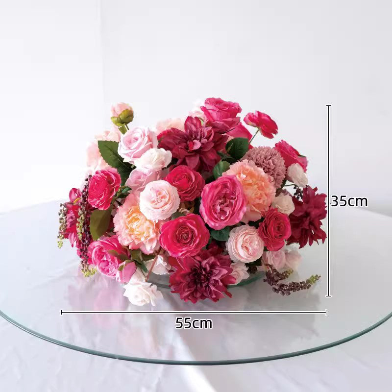 Hot Pink,Baby Pink Artificial Flower Ball,Wedding Table Centerpieces,Dinner Business Decor