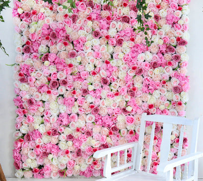 Blush Pink Ivory Rose Flower Wall Background Candy Wedding Birthday Party Baby Shower Rose Floral Panel