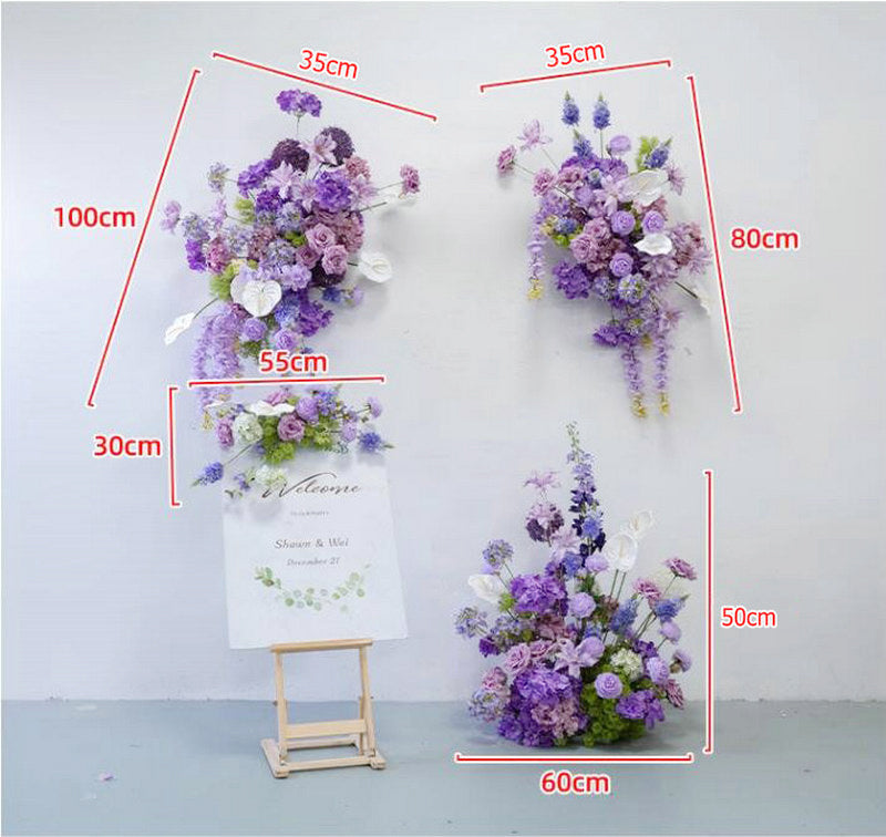 Lavender Purple Artificial Row Flowers,Wedding Centerpiece,Wall Hanging Flowers,Road Lead Props,Flower Table Runner