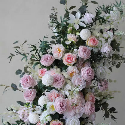 Dusty Pink,White Archway Flower,Silk Flower Wedding Engagement,Hotel Arch Flower Decoration