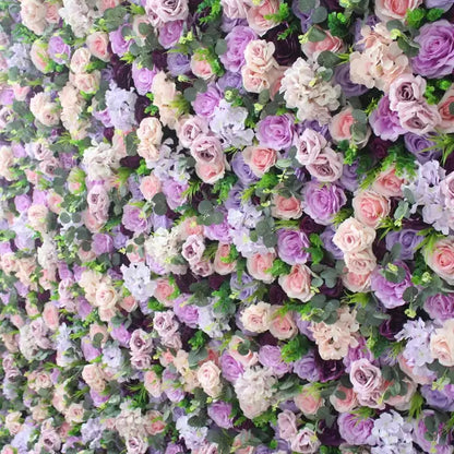 Romantic Lavender Champagne Rose Flower Wall Background Wedding Birthday Baby Shower Decoration