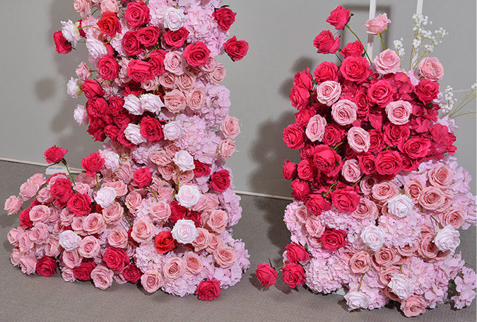 Hot Pink, Blush Pink Rose, Hydrangea Archway Flowers, Wedding Engagement Party Arch Flowers Arrangement