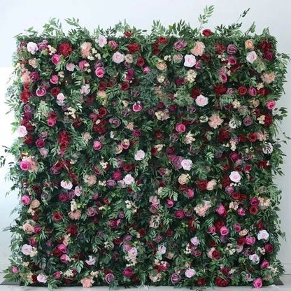 Colorful Flower Backdrop Artificial Fake Flower Panel Wedding Baby Shower Festival Celebrations Decor Background